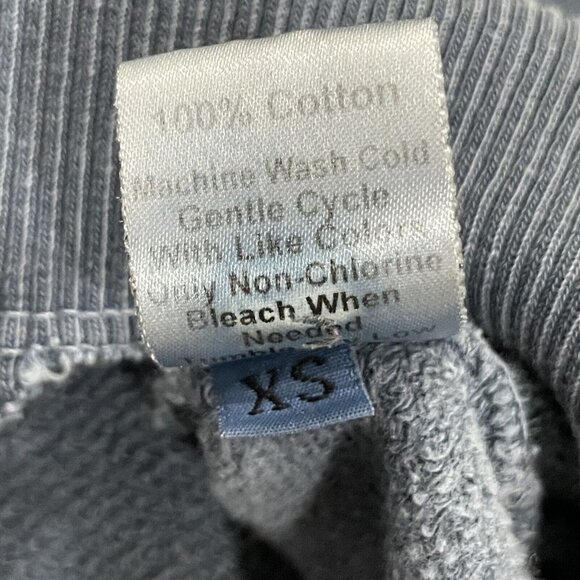 Wilt Sweatshirt Womens XS Blue Crewneck Casual Faded Raw Hem Distressed Boho - Picture 4 of 13
